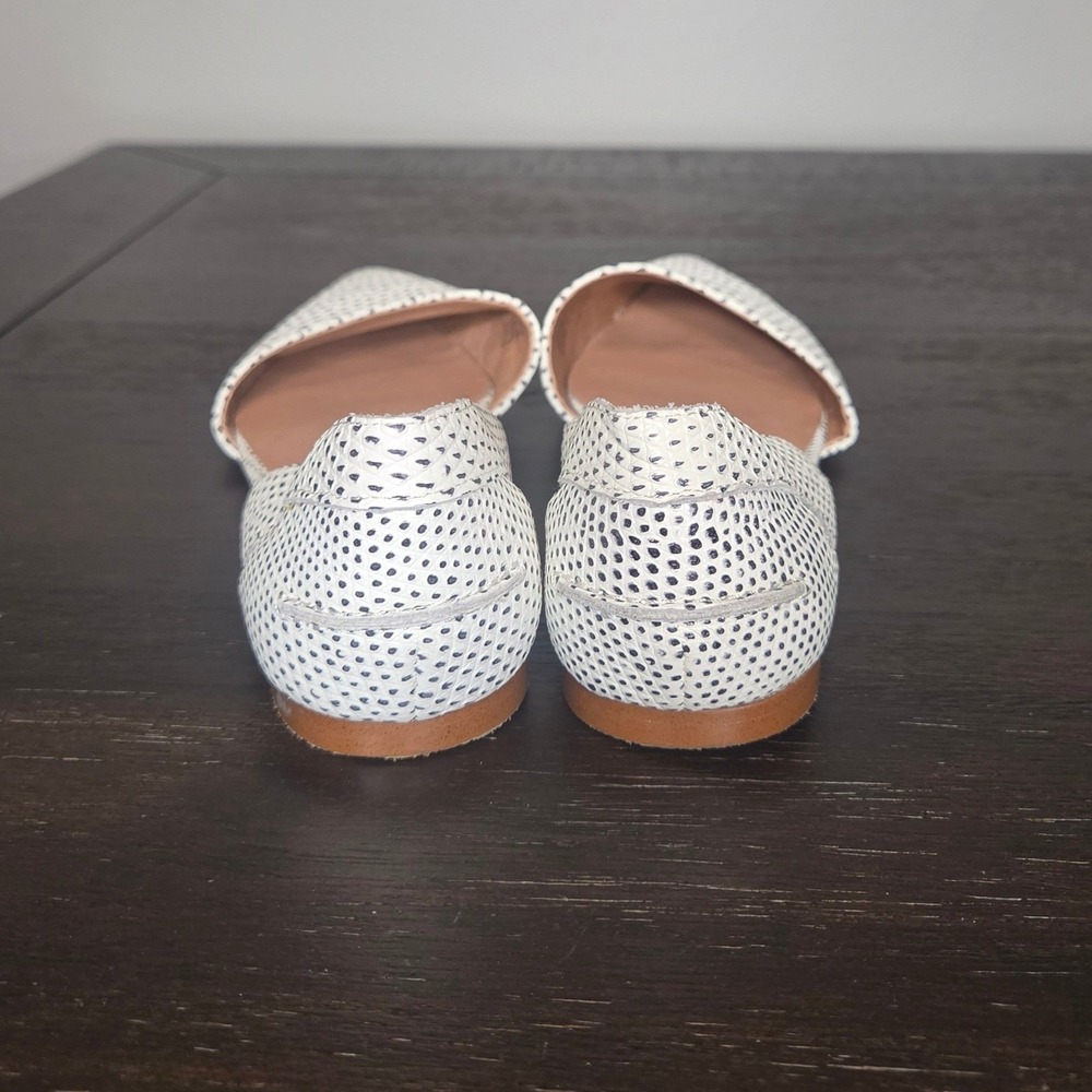 Madewell White Perforated Leather D'Orsay Flats Womens 6.5 Pointed Toe - Picture 5 of 7